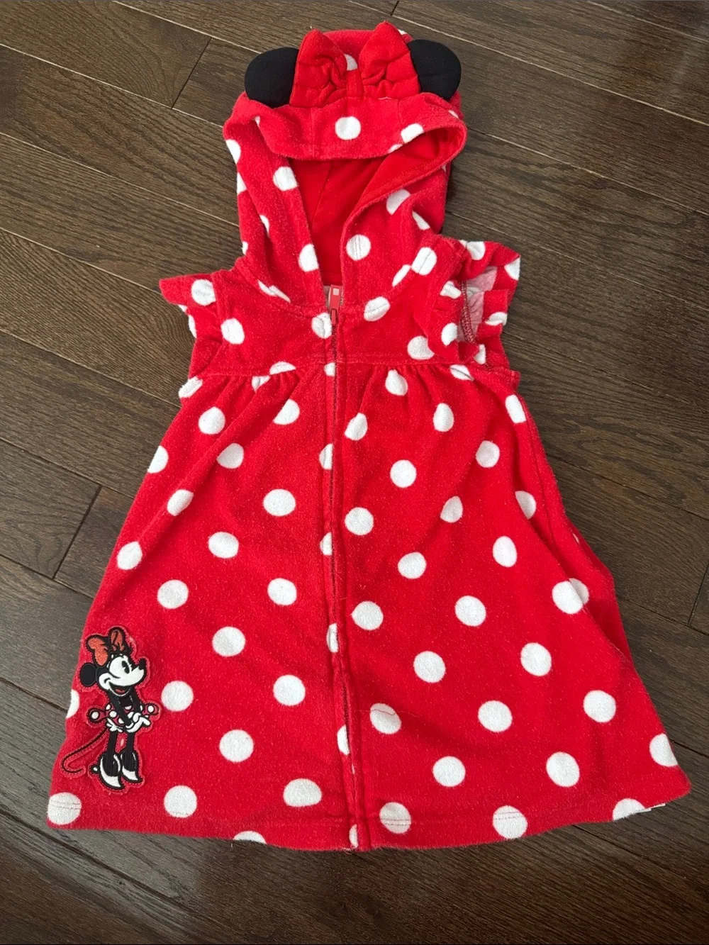 Disney Red and White Polka Dot Minnie Hooded cover up